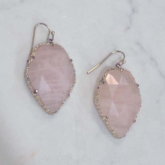 Retired Kendra Scott Corley Earrings | Pink Rose Quartz - Picture 2 of 4